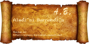 Almási Barnabás névjegykártya