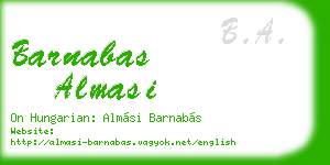 barnabas almasi business card