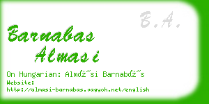 barnabas almasi business card